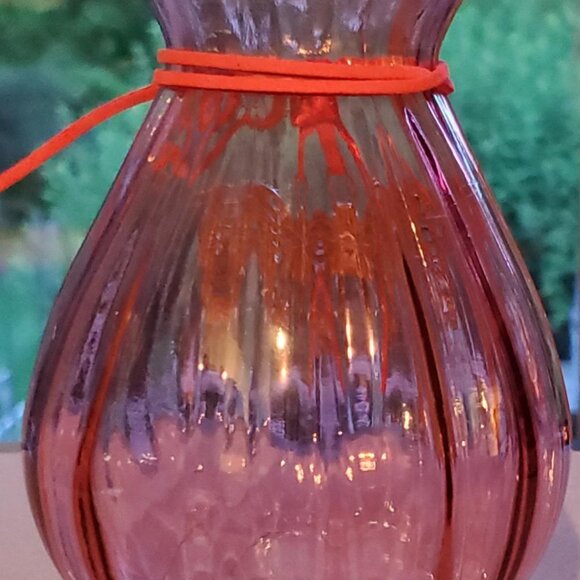 Pink Glass Bulb Vase with Silver Butterfly Blinger - Picture 4 of 7